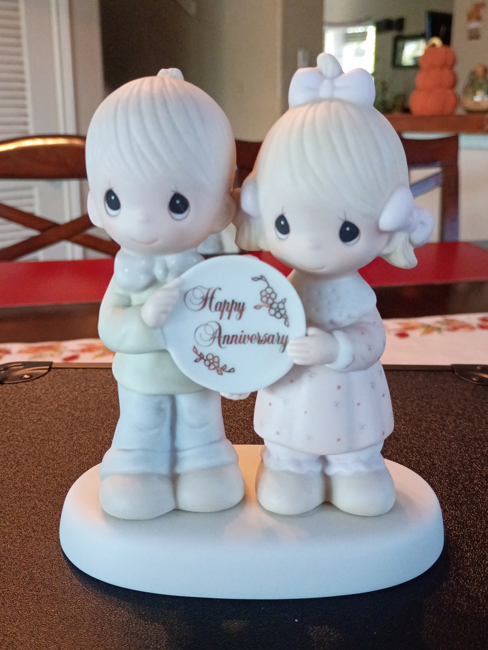 Precious Moments Pastel White Anniversary Figurine - Soft Cream Accents